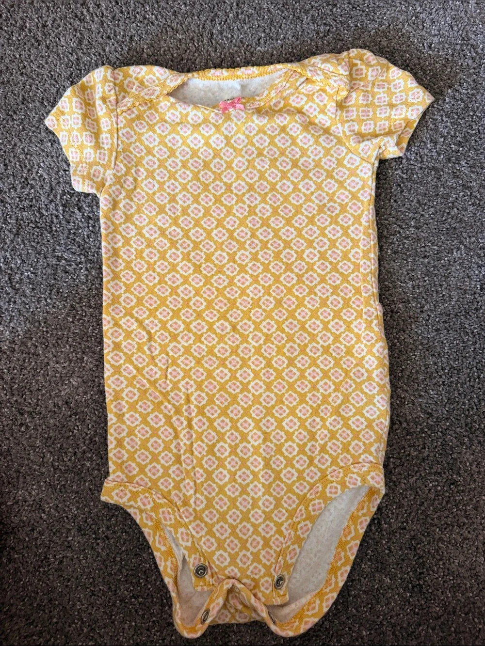 Carter's Yellow & Pink Floral and Stripe Baby One-Piece Pack